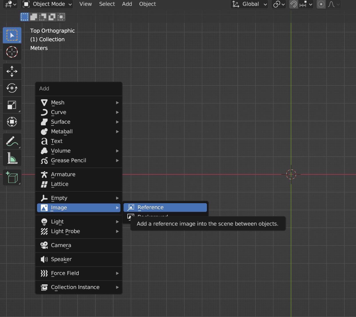 Der Standardwürfel von Blender wird gleich gelöscht