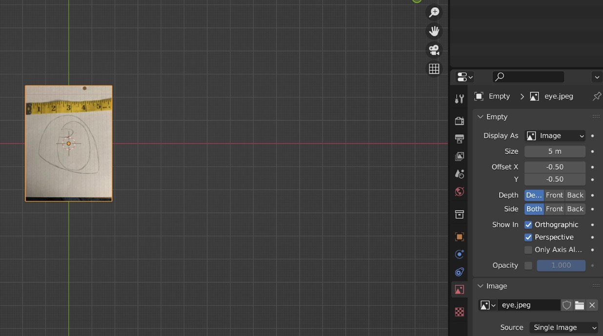 Ein Referenzbild wird in Blender eingefügt