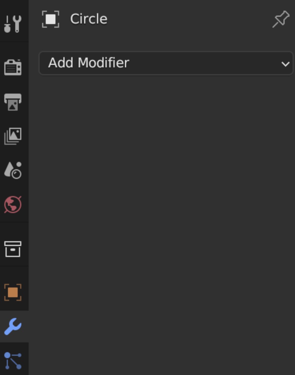 Modifier-Panel des Kreises