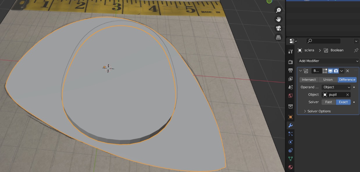 Der Boolean-Modifier wird ausgewählt