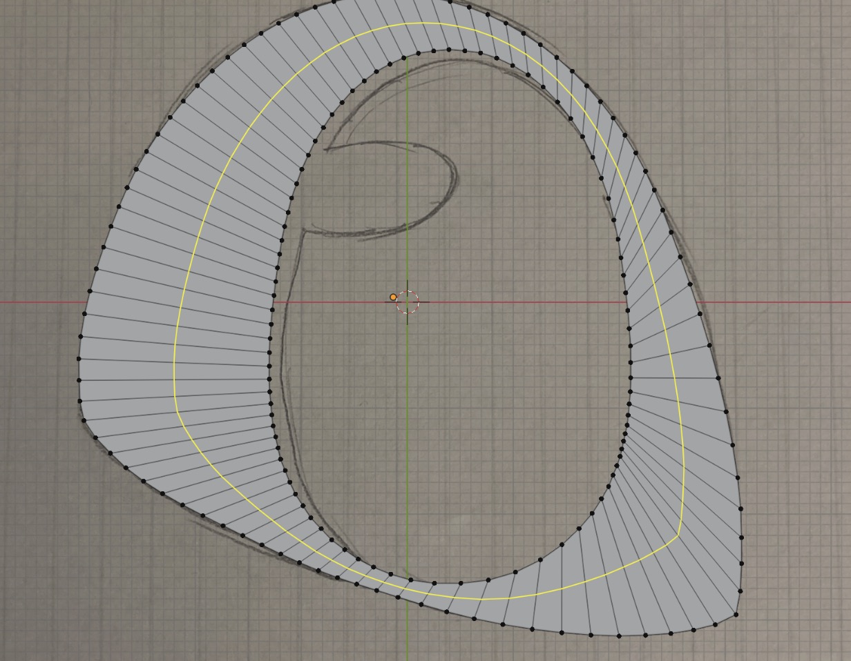 Loop um den Donut, mit einer Lücke im unteren Bereich