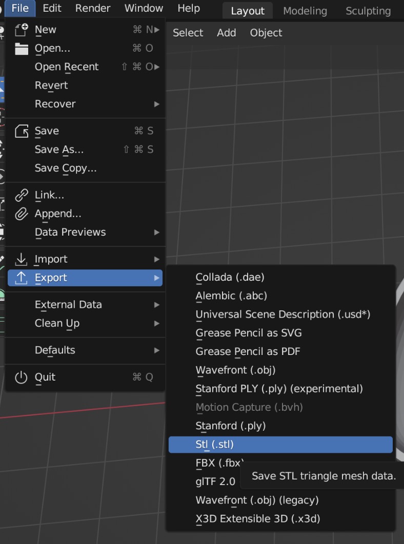 Export als STL