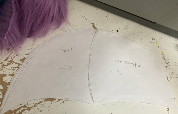 Papiervorlage für ein Haarbüschel