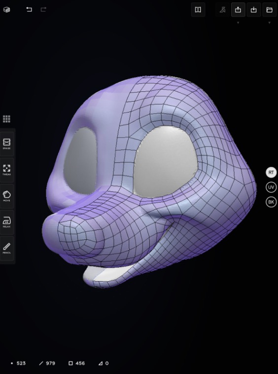 Fertiger retopologisierter Rohling